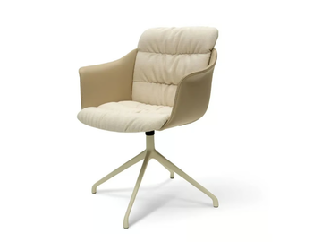 DS-525 TOSCA - Trestle-based swivel leather chair with armrests by de Sede - view 2